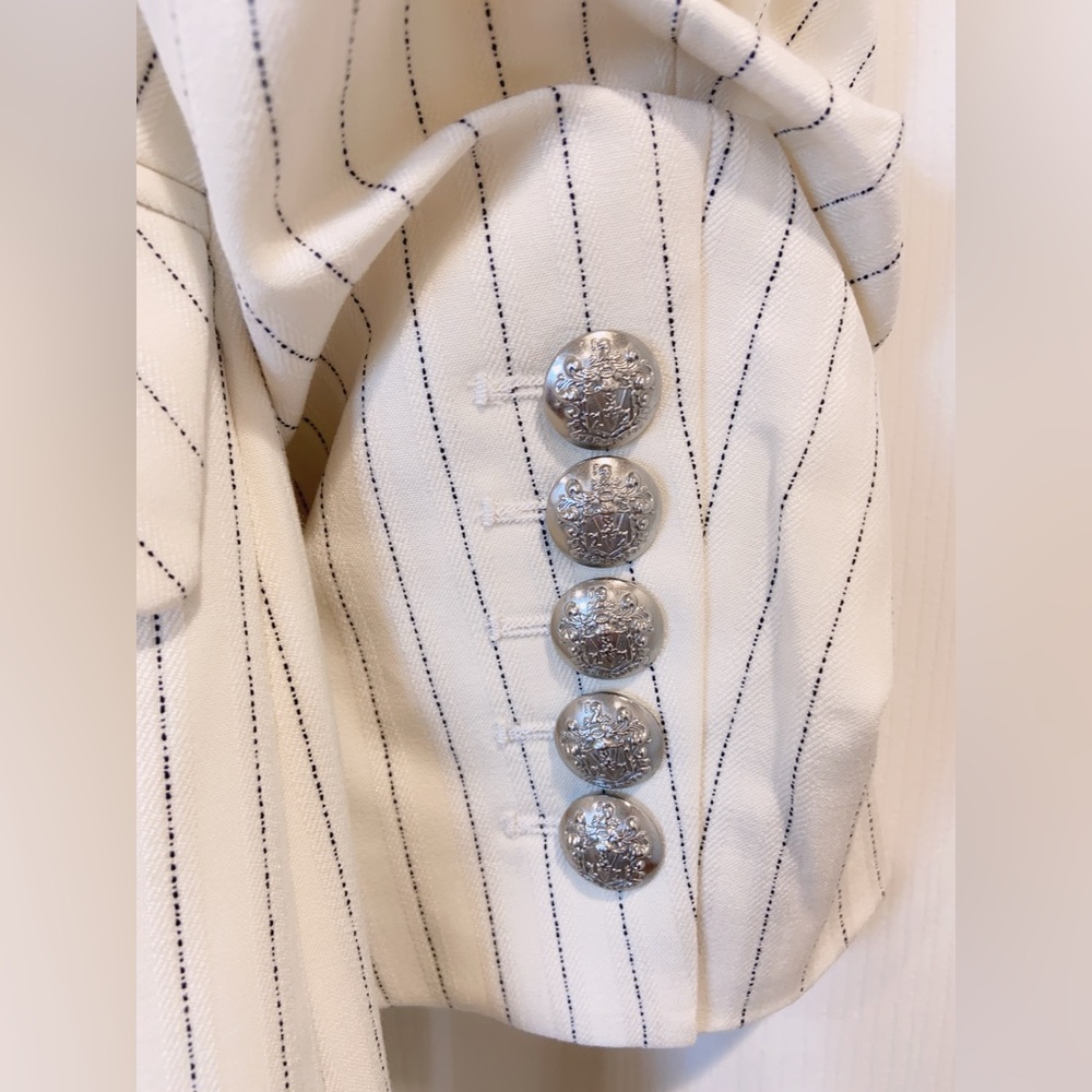 NWT $798 Veronica Beard Beacon Dickey Pinstriped Jacquard Blazer - Picture 5 of 12